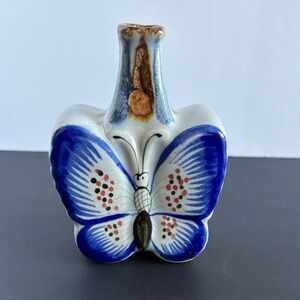 Tonala Butterfly Ceramic Vase Mexico